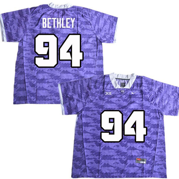 Men #94 Corey Bethley TCU Horned Frogs College Football Jerseys Sale-Purple